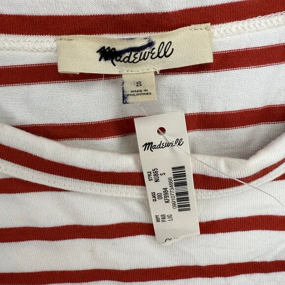 NWT Madewell Everyday Boxy Crop Tee in Stripe Size S - Picture 5 of 6